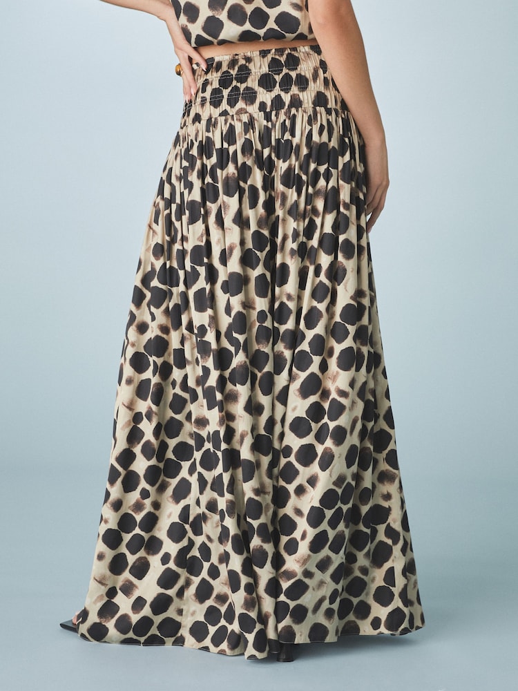 Or - Jupes Satin plissées imprimées Maxi - Image 3 of 7