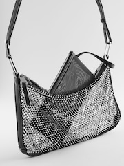 Black Mesh Sparkle Shoulder Bag - Image 10 of 10