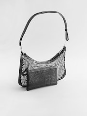 Black Mesh Sparkle Shoulder Bag - Image 6 of 10