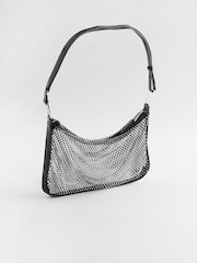 Black Mesh Sparkle Shoulder Bag - Image 7 of 10
