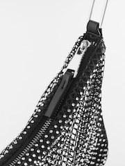 Black Mesh Sparkle Shoulder Bag - Image 8 of 10