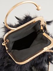 Black Feather Ring Handheld Bag - Image 10 of 10