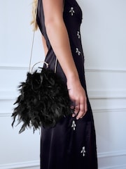 Black Feather Ring Handheld Bag - Image 2 of 10