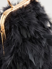 Black Feather Ring Handheld Bag - Image 9 of 10