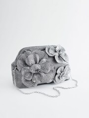 Silver Corsage Clutch Bag - Image 7 of 13