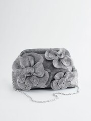 Silver Corsage Clutch Bag - Image 8 of 13