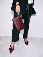 Rouge - Pochette structurée en cuir - Image 1 de 1