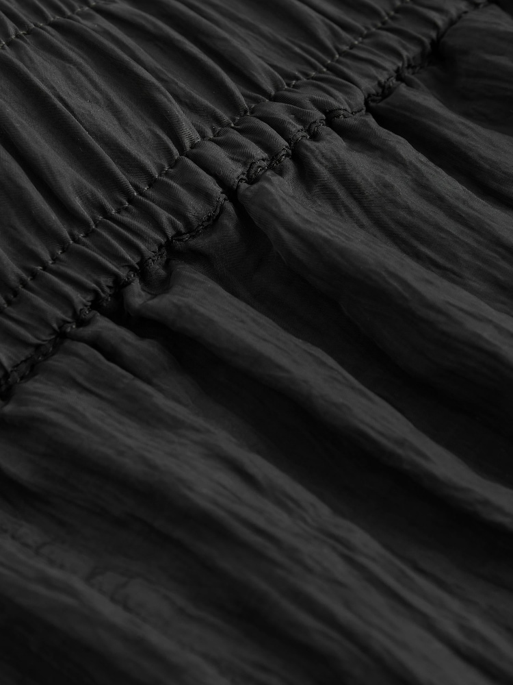 Black Textured Crinkle Elasticated Waist Shorts - Image 8 of 8