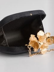 Black Floral Clutch Bag - Image 10 of 11