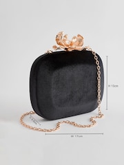 Black Floral Clutch Bag - Image 4 of 11