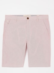 FatFace Pink Oxford Flat Front Shorts - Image 4 of 4