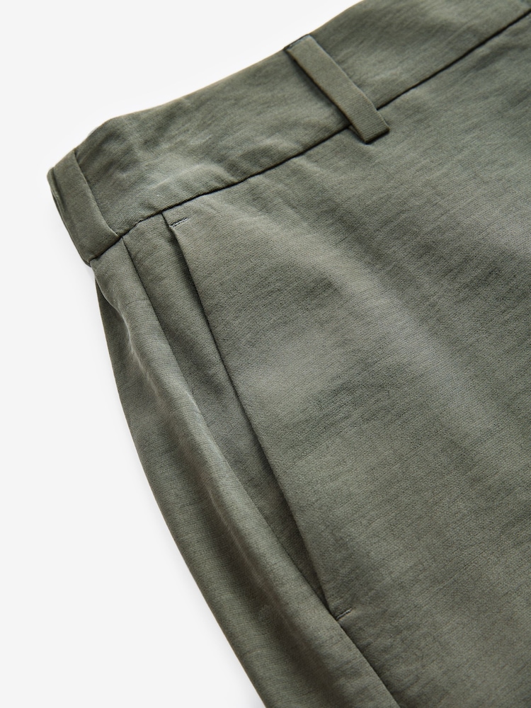 Green Elastic Back Straight Leg Modal Trousers - Image 2 of 3 Green Elastic Back Straight Leg Modal Trousers - Image 2 of 3