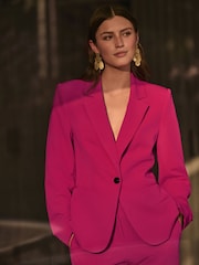 Hot Pink Tailored Single Breasted Blazer - Image 1 of 5