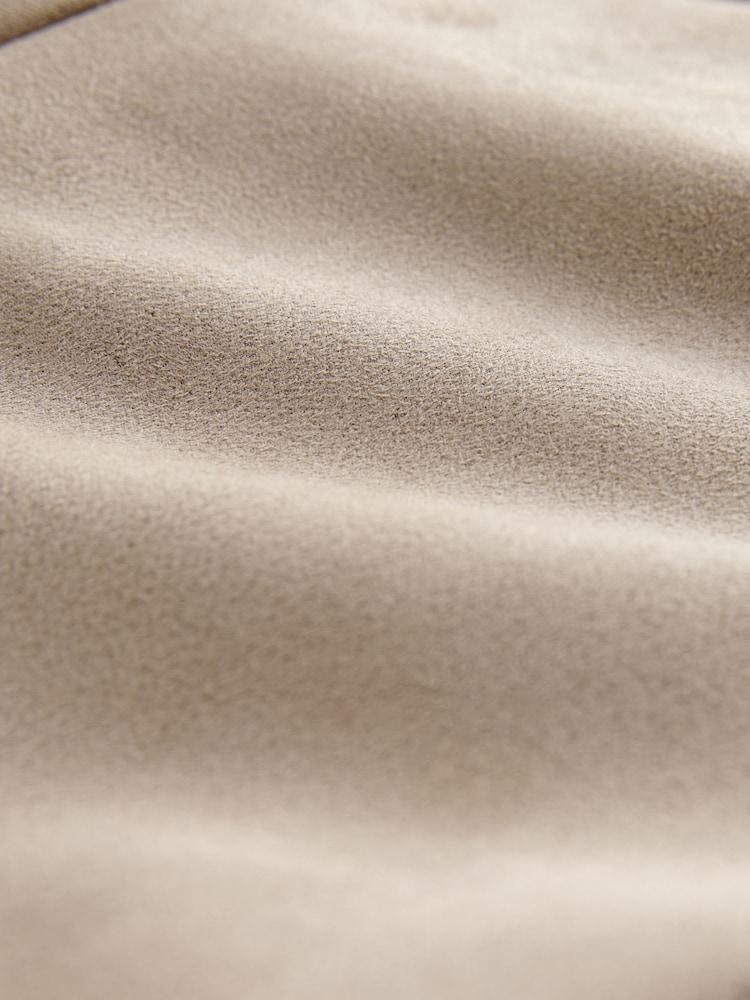 Neutral Camel Faux Suede Collarless Jacket - Image 7 of 7