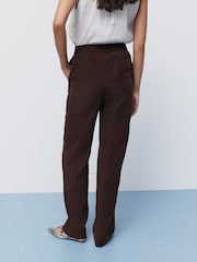 Brown Elastic Back Straight Leg Modal Trousers - Image 2 of 7