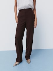 Brown Elastic Back Straight Leg Modal Trousers - Image 3 of 7