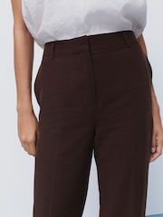 Brown Elastic Back Straight Leg Modal Trousers - Image 4 of 7