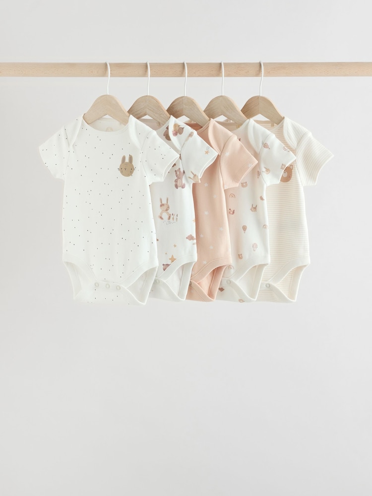 Neutral Baby Short Sleeve Bodysuits 5 Pack - Image 2 of 9