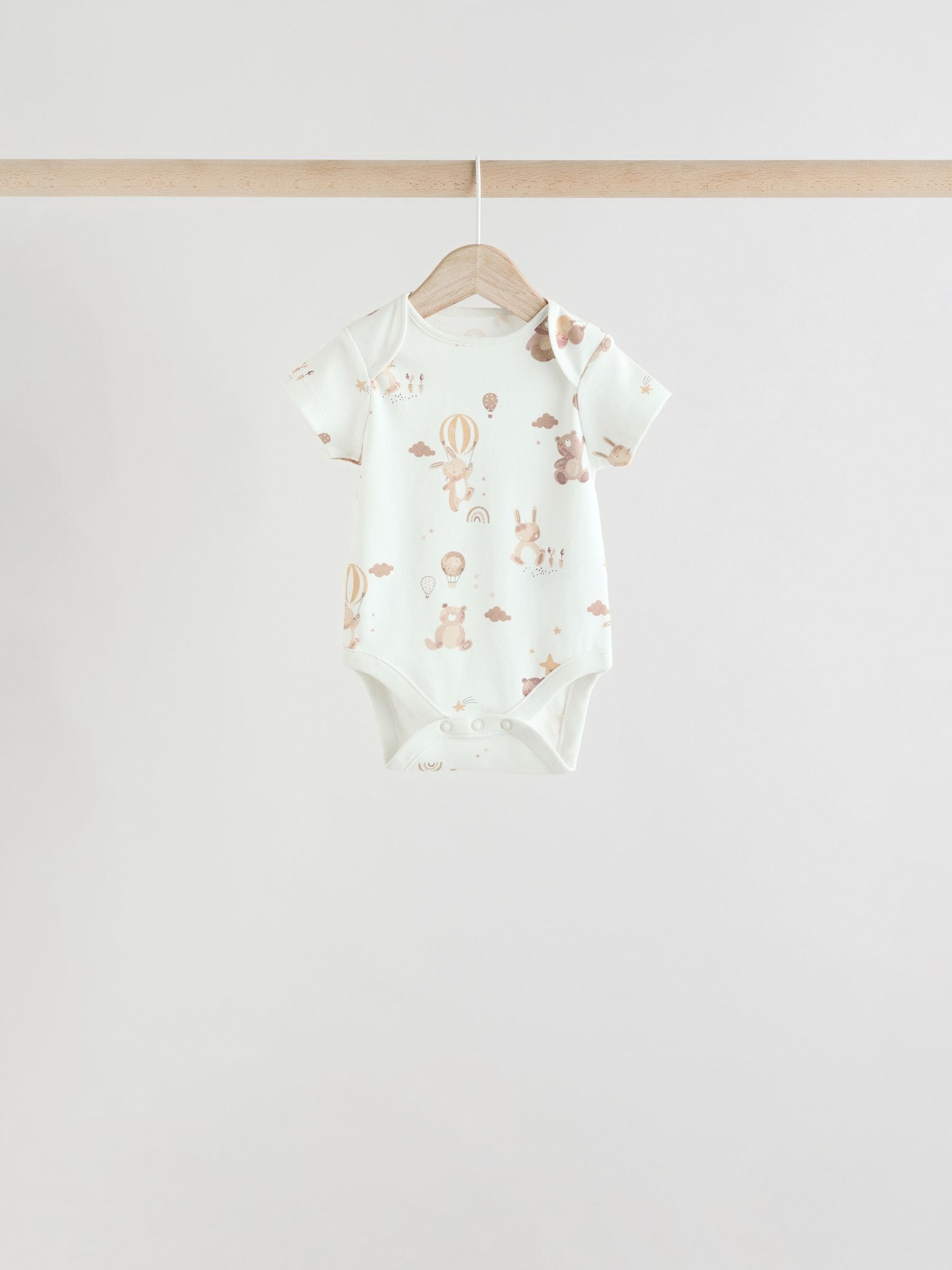 Lot De 5 Bodies Manches Courtes Pour Bébé NEXT - Naturel, Taille 3 Mois, Coton Doux, Encolure Enveloppante - 1
