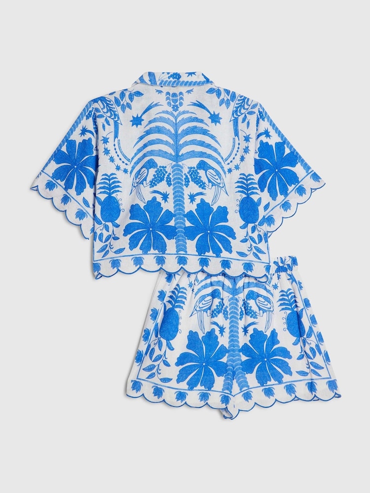 River Island Blue Parrot Shirt & Short Set - Image 2 of 4