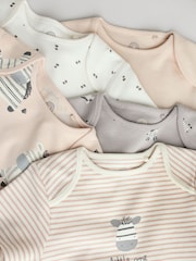 Graues Zebramuster - Baby Kurzarmbodys 100 % Baumwolle 5er-Pack - Image 10 of 13