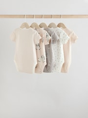 Graues Zebramuster - Baby Kurzarmbodys 100 % Baumwolle 5er-Pack - Image 2 of 13
