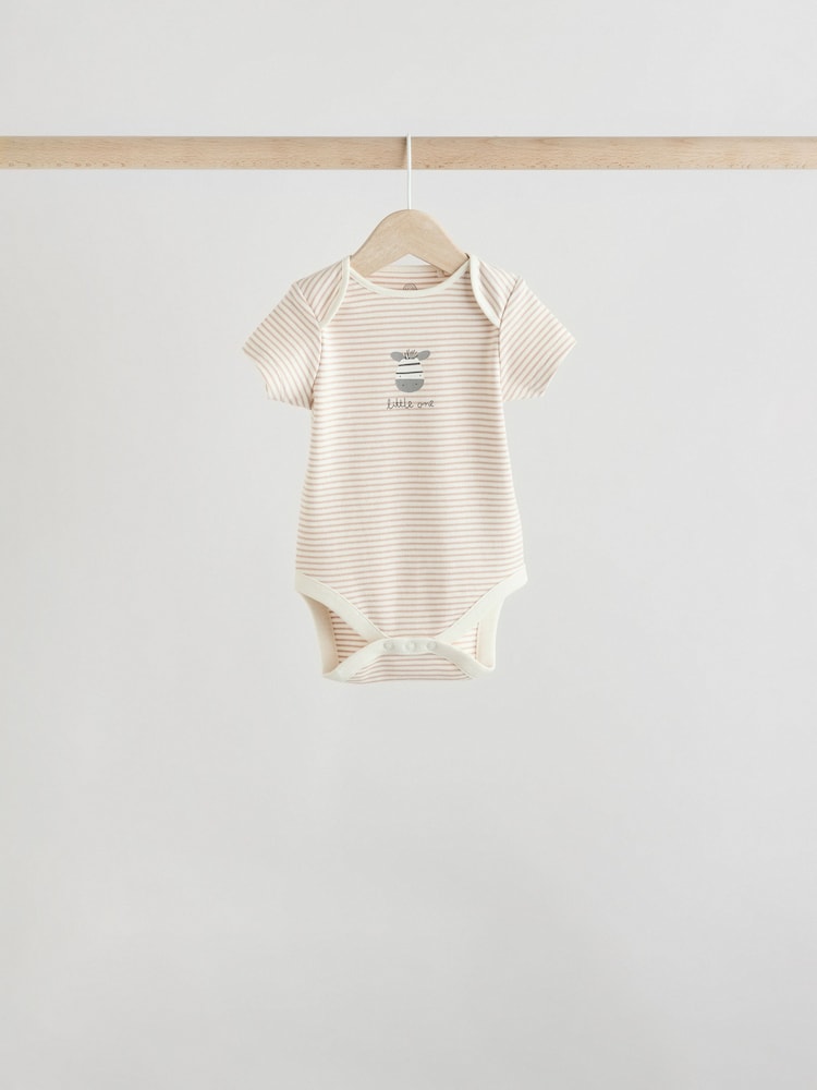Graues Zebramuster - Baby Kurzarmbodys 100 % Baumwolle 5er-Pack - Image 3 of 13