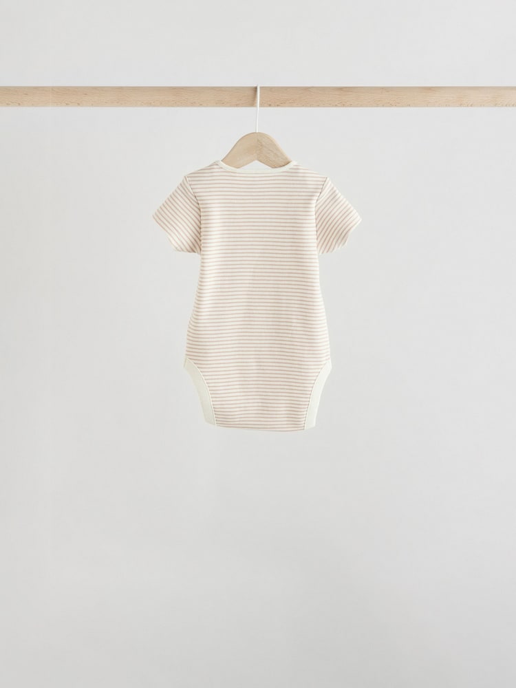 Graues Zebramuster - Baby Kurzarmbodys 100 % Baumwolle 5er-Pack - Image 4 of 13