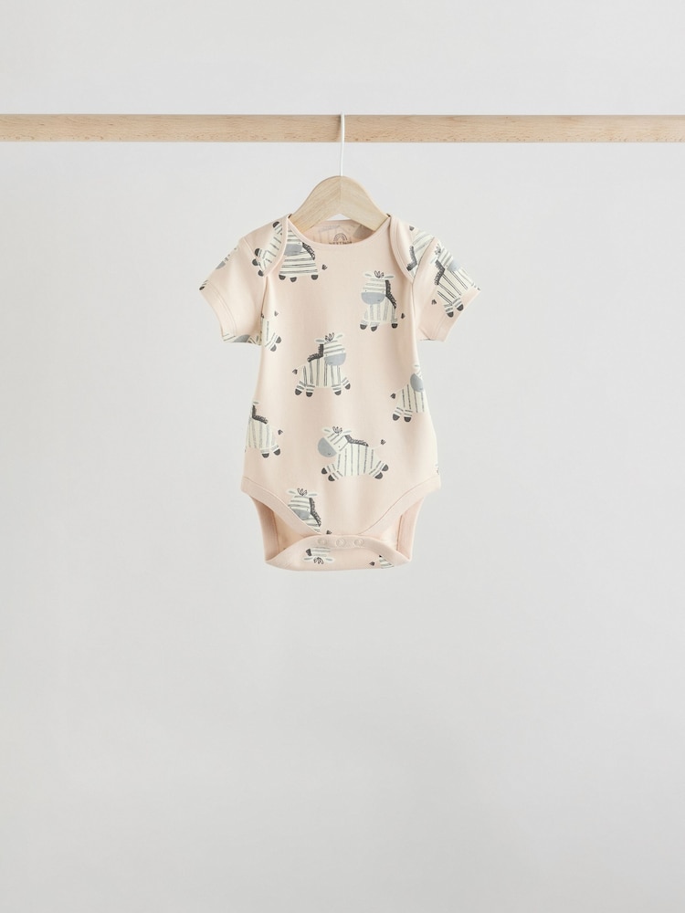 Graues Zebramuster - Baby Kurzarmbodys 100 % Baumwolle 5er-Pack - Image 5 of 13