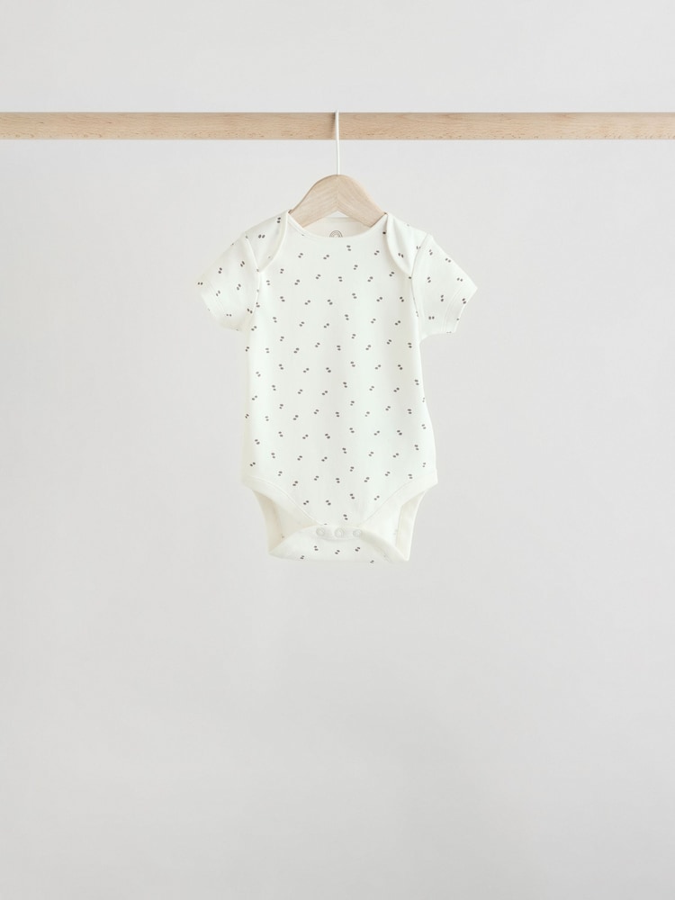 Graues Zebramuster - Baby Kurzarmbodys 100 % Baumwolle 5er-Pack - Image 7 of 13