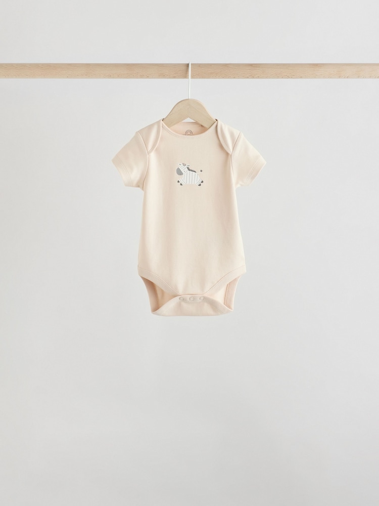 Graues Zebramuster - Baby Kurzarmbodys 100 % Baumwolle 5er-Pack - Image 8 of 13