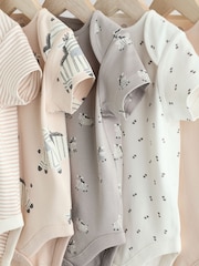Graues Zebramuster - Baby Kurzarmbodys 100 % Baumwolle 5er-Pack - Image 9 of 13