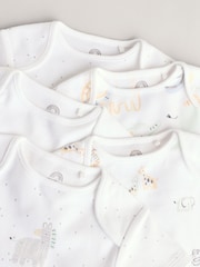 White Baby Animal Print Short Sleeve Bodysuits 5 Pack - Image 10 of 13