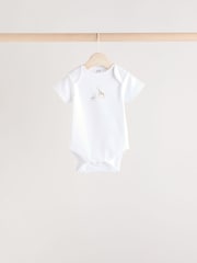 White Baby Animal Print Short Sleeve Bodysuits 5 Pack - Image 6 of 13