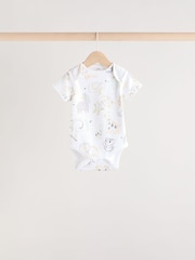 White Baby Animal Print Short Sleeve Bodysuits 5 Pack - Image 7 of 13