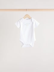 White Baby Animal Print Short Sleeve Bodysuits 5 Pack - Image 8 of 13