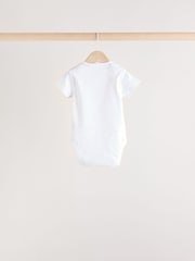 White Baby Animal Print Short Sleeve Bodysuits 5 Pack - Image 9 of 13