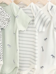 Mint Green Baby Short Sleeve Bodysuits 5 Pack - Image 3 of 12
