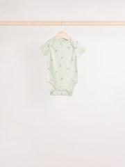 Mint Green Baby Short Sleeve Bodysuits 5 Pack - Image 5 of 12