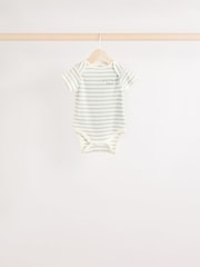 Mint Green Baby Short Sleeve Bodysuits 5 Pack - Image 7 of 12