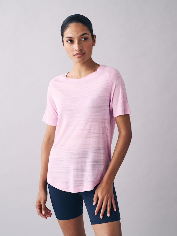 Pink Crew Neck Lightweight Short Sleeve T-Shirt - Image 1 of 1