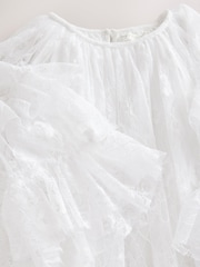 White Tiered Lace Dress (3-16yrs) - Image 8 of 9