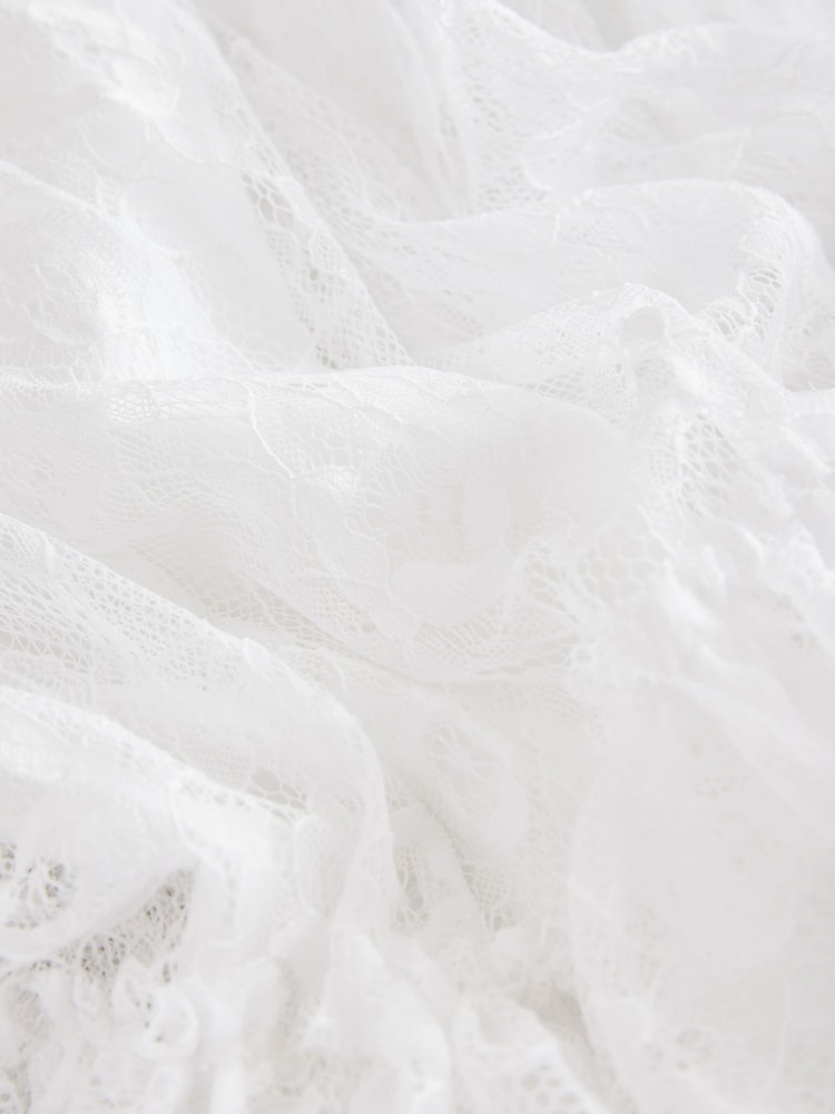 White Tiered Lace Dress (3-16yrs) - Image 9 of 9