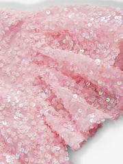 Pink Sparkle Angel Sleeve Sequin Party Dress (3-16yrs) - Image 8 of 9