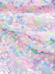 Lilac Purple Sparkle Angel Sleeve Sequin Party Dress (3-16yrs) - Image 7 of 7