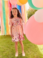 Pink Ombre Angel Sleeve Party Dress (3-14yrs) - Image 2 of 8
