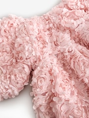 Pink 3D Floral Print Occasion Dress (3-14yrs) - Image 10 of 10