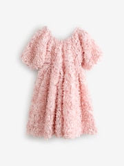 Pink 3D Floral Print Occasion Dress (3-14yrs) - Image 7 of 10