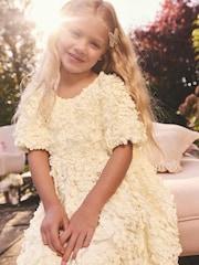 Ecru 3D Floral Print Occasion Dress (3-14yrs) - Image 2 of 8