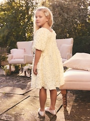 Ecru 3D Floral Print Occasion Dress (3-14yrs) - Image 3 of 8